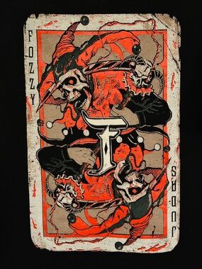 FOZZY JUDAS Graphic Band Tee with Orange Joker Design